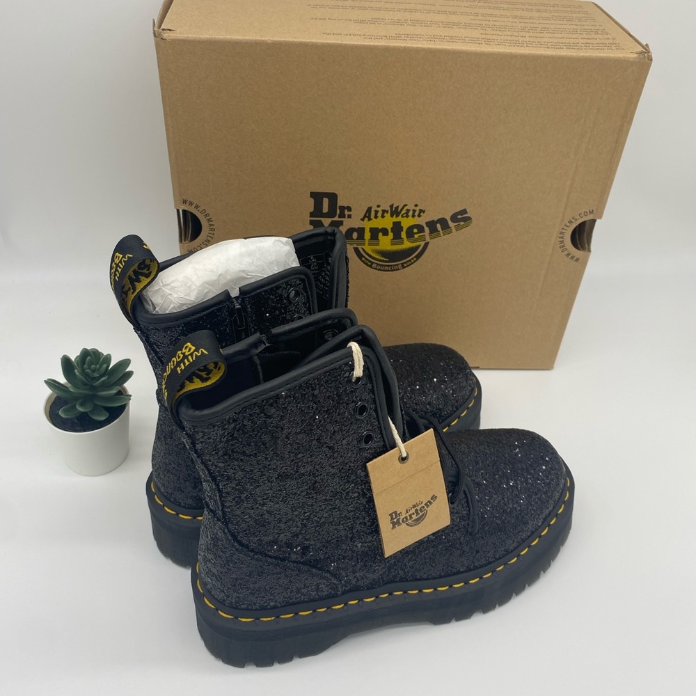 Dr.Marten JADON GLITTER  BLACK CHUNKY GLITTER - Picture 15 of 16